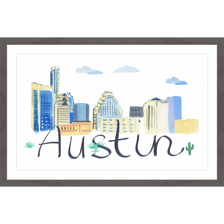 Red Barrel Studio® Austin Cityscape Framed On Paper Painting Wayfair